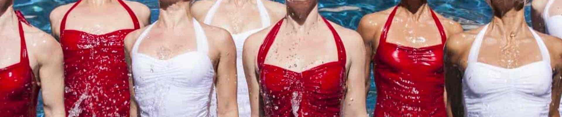 Synchronised-Swimmers-Red-And-White-Costumes Synchronised-Swimmers-Red-And-White-Costumes