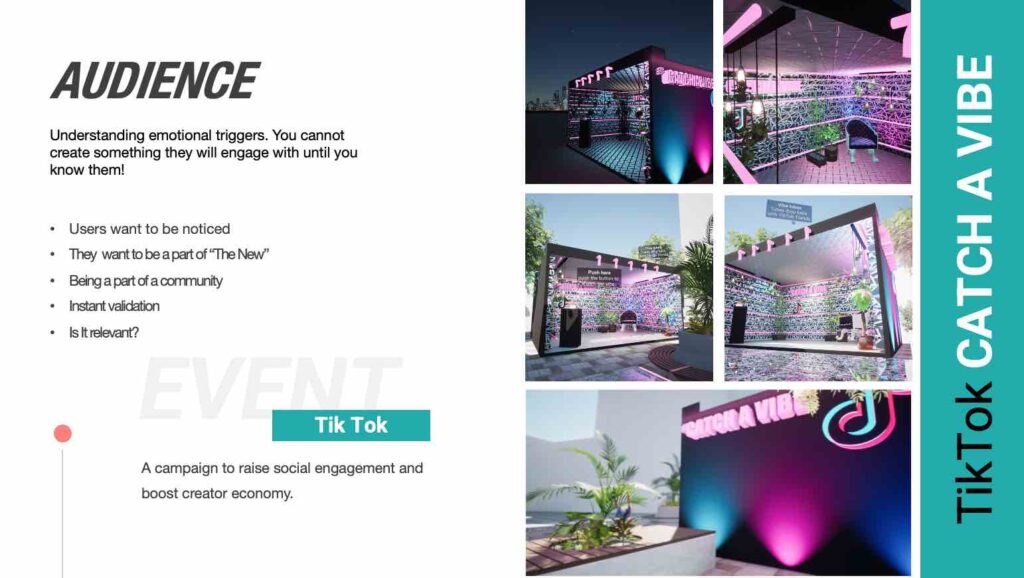 Presentation slide all about the importance of connecting with audiences in Michael Charles presentation at the Saudi Light and Sound Expo 2022.