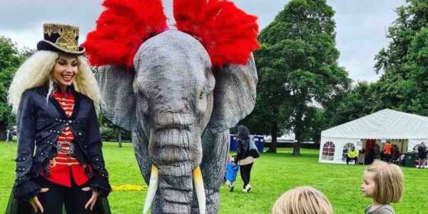 Elephant-Animatronic-With-Circus-Performer