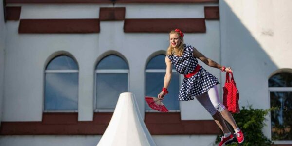 Sway-Pole-Act-Wearing-Spotty-Dress