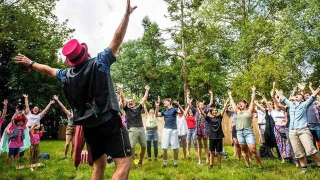 Mindfulness event in outdoor space