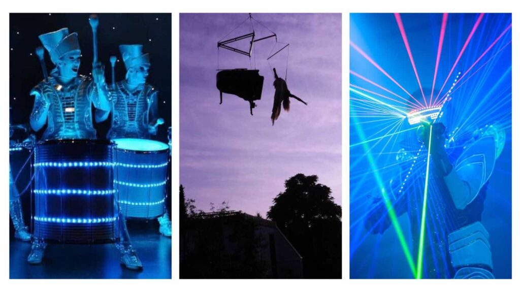 LED Musicians and Aerial Pianist for Pride Entertainment.