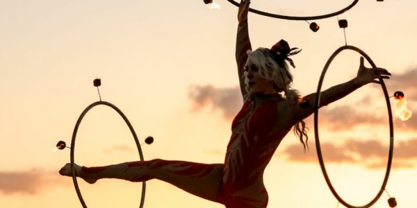 Dancer-Performing-With-Fire-Hula-Hoops