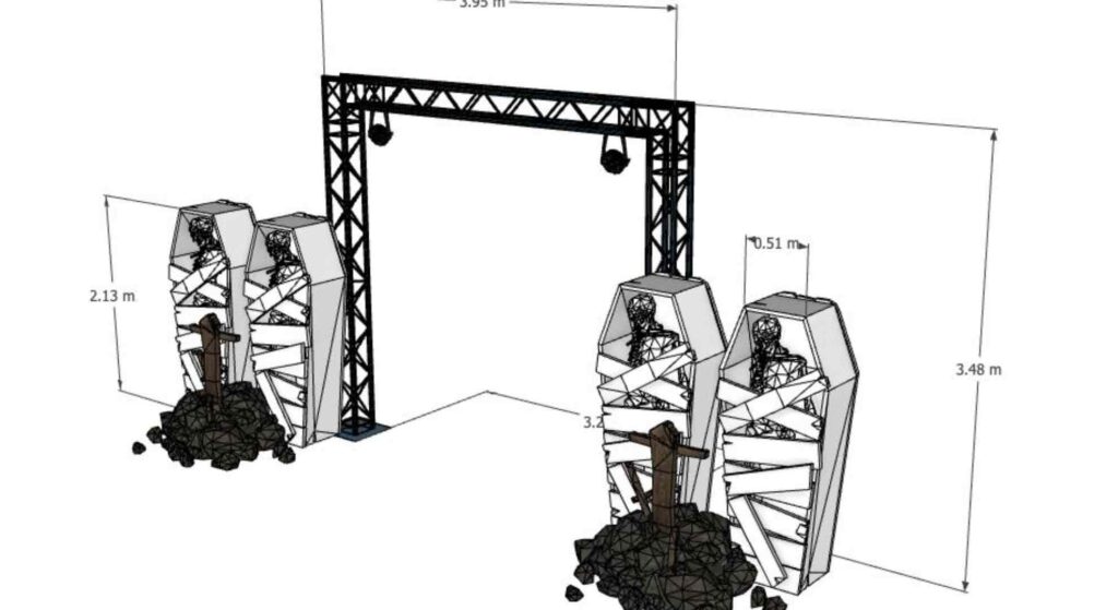 Halloween archway sketch created for a scare maze design by Michael Charles.
