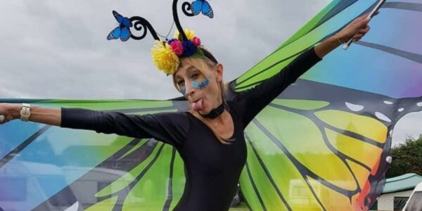Stilt-Performer-In-Butterfly-Costume