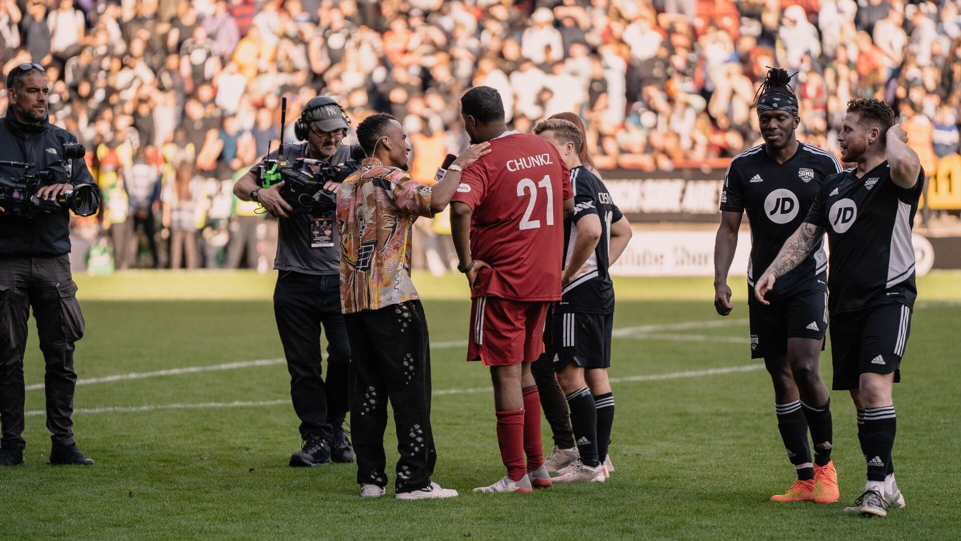 Chunkz and ChrisMD post match interview Sidemen Charity match 2022.