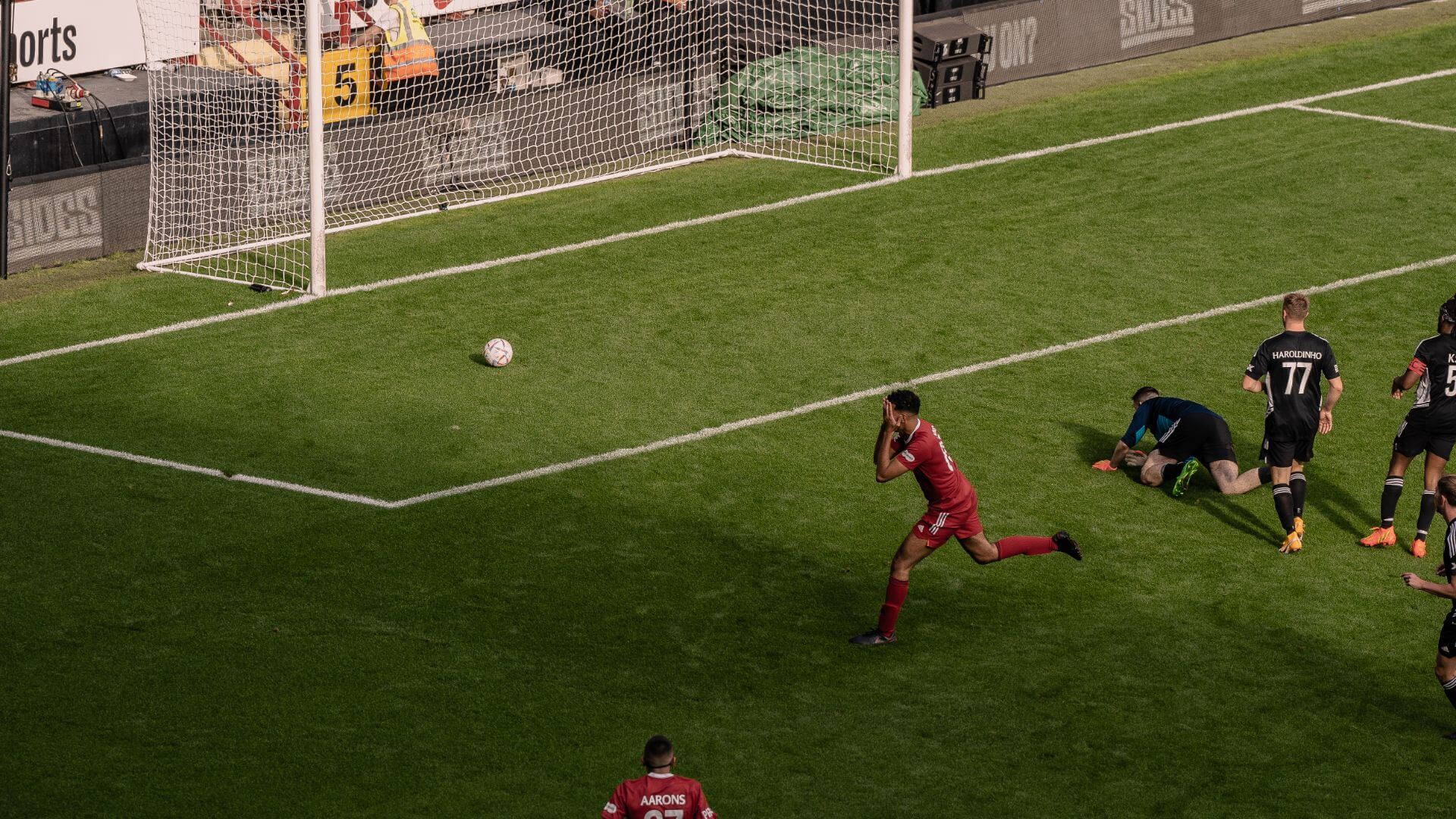 Niko Omilana Celebration following his goal at the 2022 Sidemen Charity Football match.