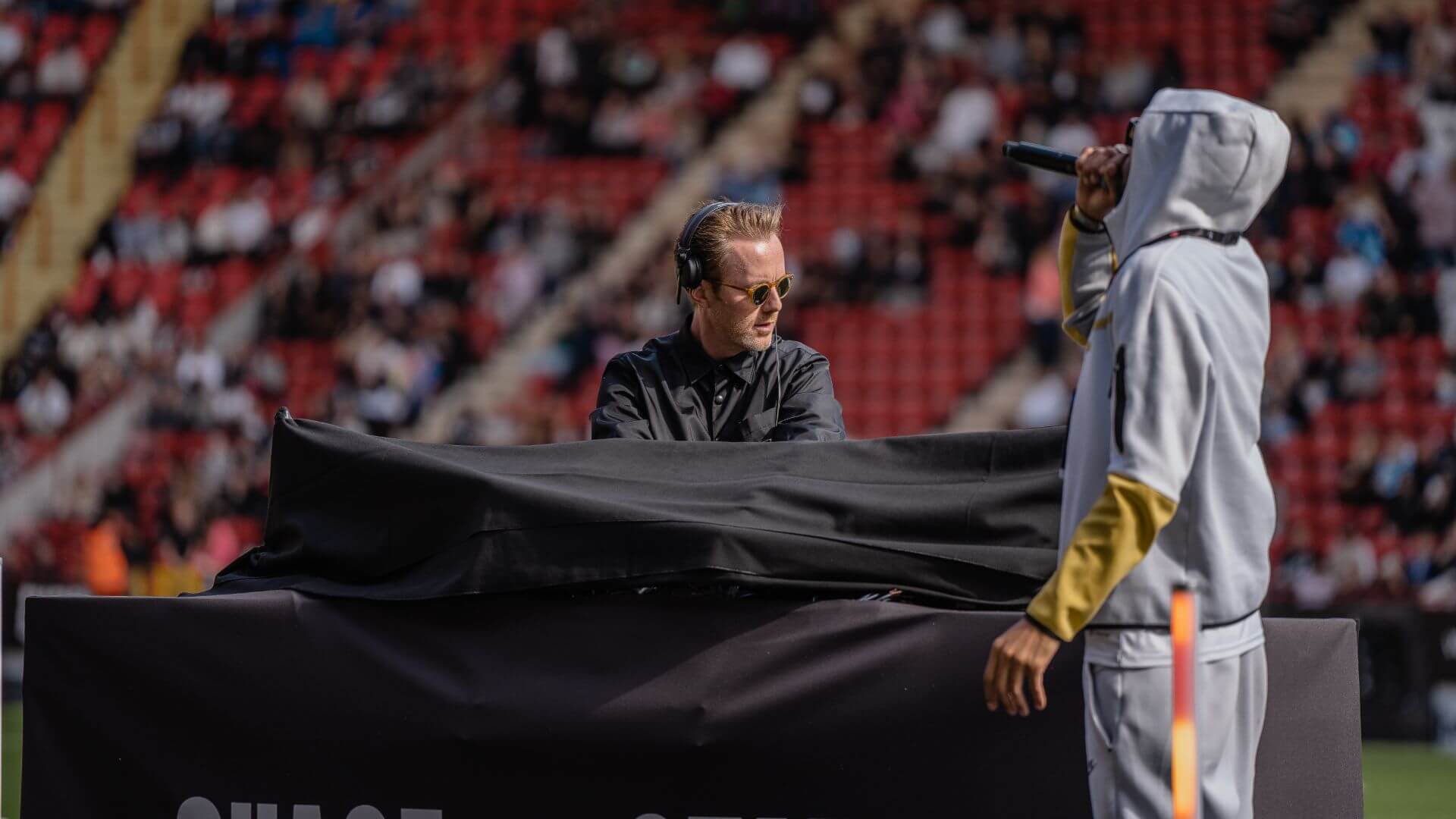 Chase and Status pitch performance Sidemen Charity Match 2022.