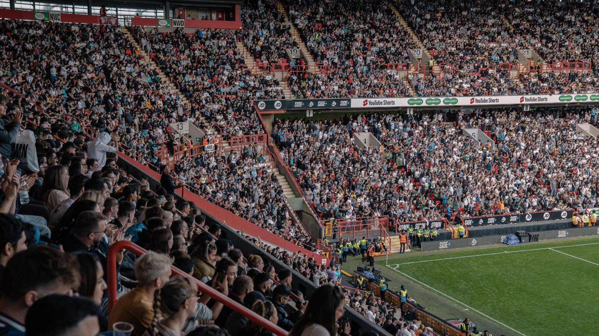 Crowd inside the Charlton Stadium after the match began.