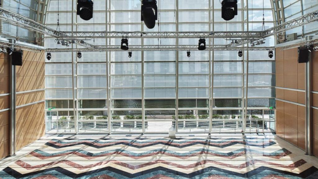 Inside East Wintergarden venue main space.