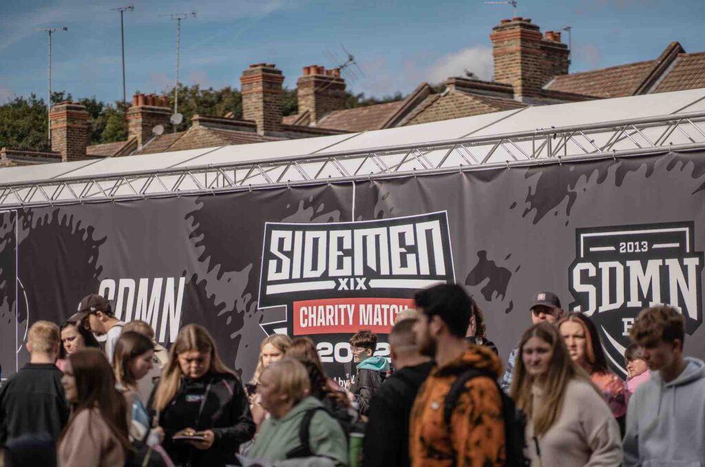 Sidemen bespoke signage and banners booked through our influencer event services.