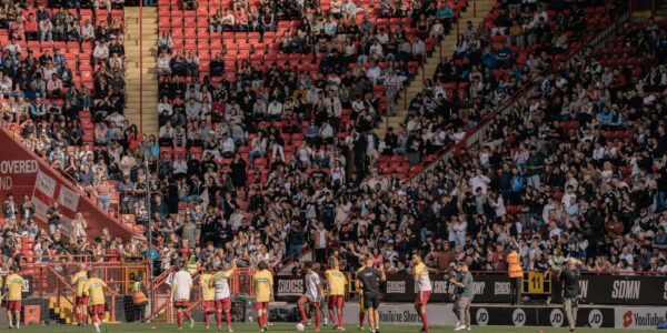 Sidemen-Charity-Football-Match-2022-YouTube-Allstars-Warm-Up-On-Pitch