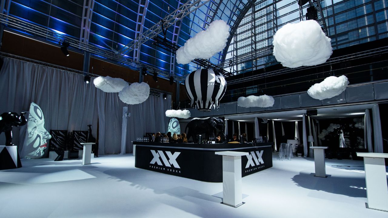 Main bar area at the Sidemen Charity Match After Party 2022.