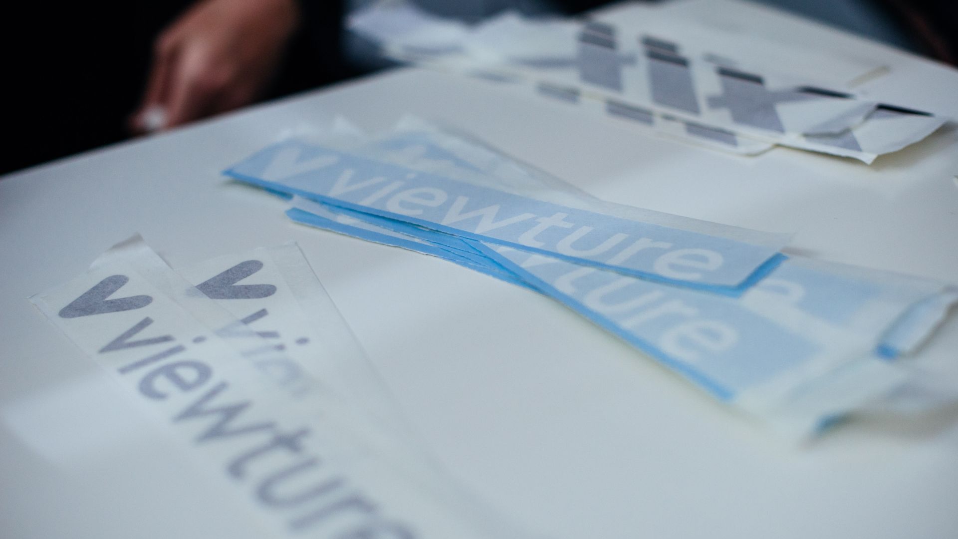 Viewture and XIX branding for Black and White balloons.