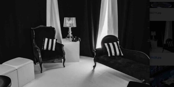 Black-and-White-Circus-Seating-Area
