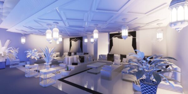 Black-And-White-Circus-Themed-Event-Seating-Area-Render