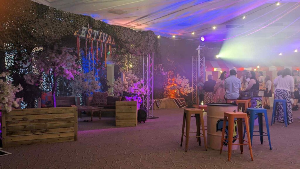 Luxury festival themed event space we produced at the Belfry Hotel and Resort for a corporate client.