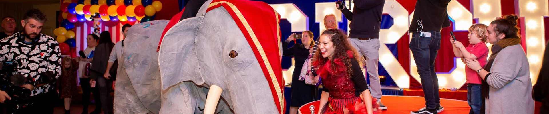 Elephant-Puppet-At-Circus-Party Elephant-Puppet-At-Circus-Party