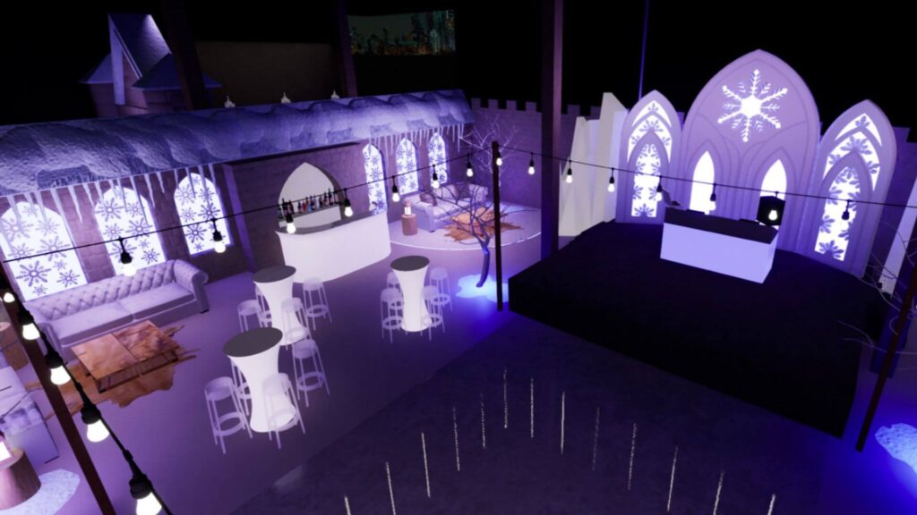 Bespoke event design for Netflix Corporate Christmas party.