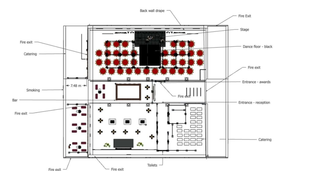Event Floor Plan for Gala Event