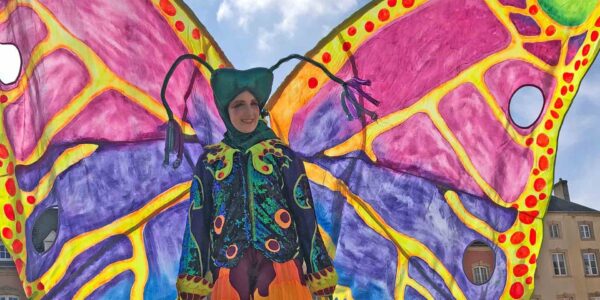 Colourful-Butterfly-Stilt-Performer