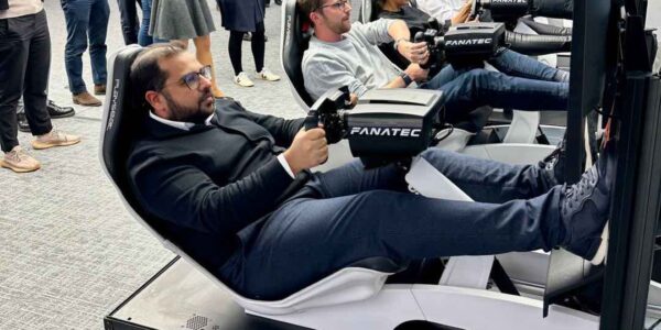 Opponents-Competing-On-Racing-Simulators