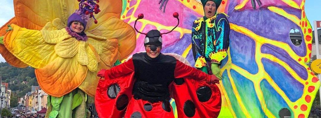 Spring-Themed-Stilt-Walking-Performers Spring-Themed-Stilt-Walking-Performers