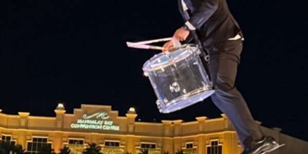 Aerial-Drummer-Performing-At-An-Event