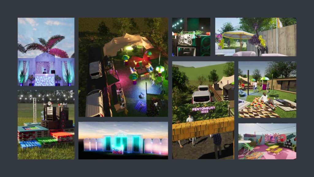 Creative event design featuring festivals.