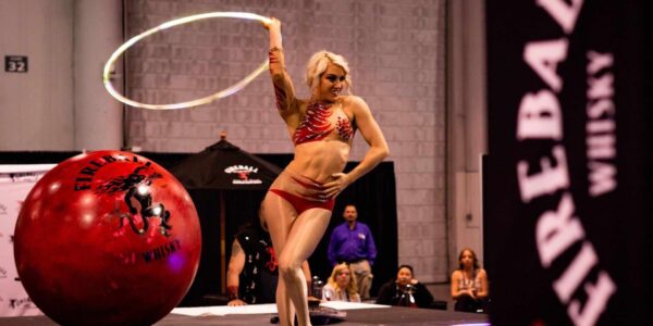 Hoop-Performer-Entertaining-At-Product-Launch