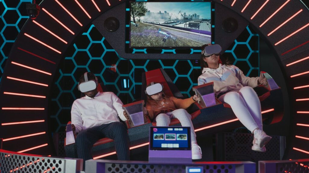 Guests taking part in immersive reality game.
