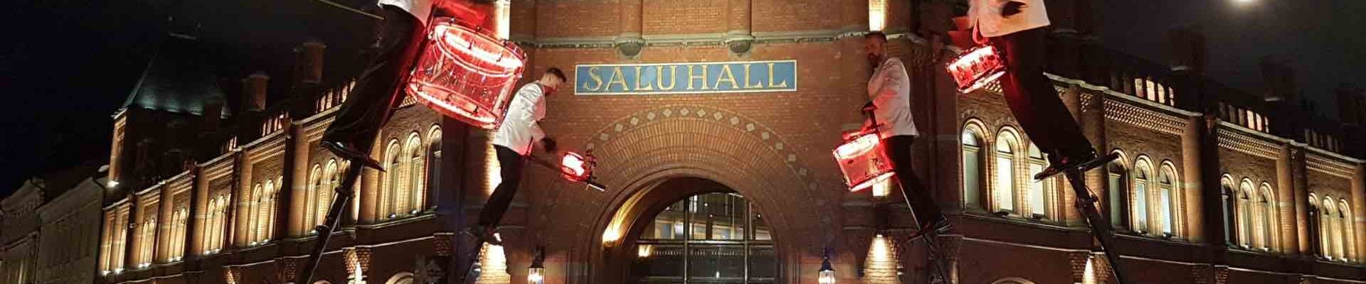 Aerial drummers for hire for incredible entrances to your gala dinners and award ceremonies Aerial drummers for hire for incredible entrances to your gala dinners and award ceremonies