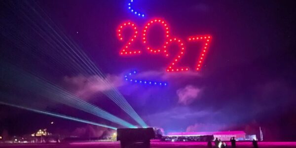 Twenty-Twenty-Seven-Year-Displayed-With-Drones