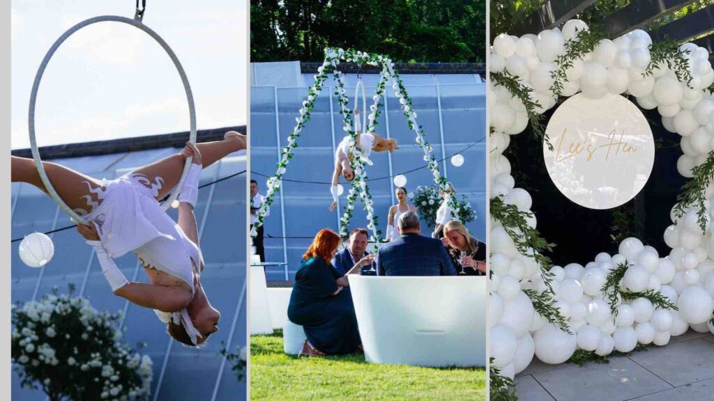 A collage of white party themed ideas