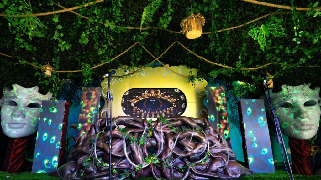 Enchanted Garden themed stage design.