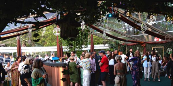Adults will immerse themselves in an Enchanted Garden Party, shown here inside our fantastical marquee