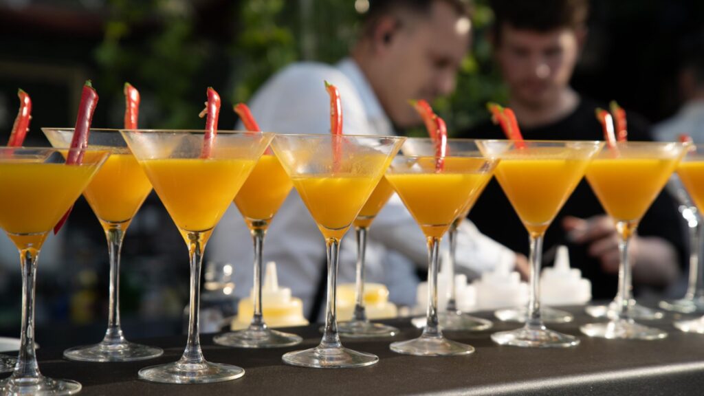 Adult orange inspired cocktails to be enjoyed at an enchanted garden themed party