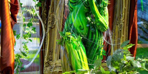 Living sculpture in an enchanted garden setting.