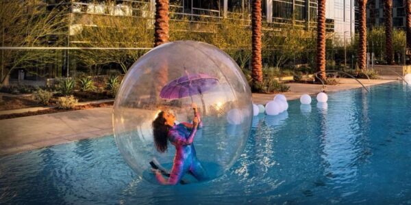 Bubble-Sphere-Acrobat-With-Umbrella