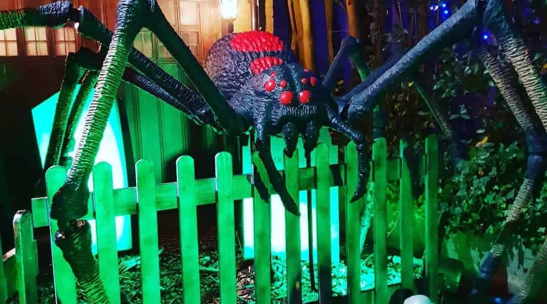 Terrifying giant spider props used for a house dressing. Our client loved this incredibly creepy feature!
