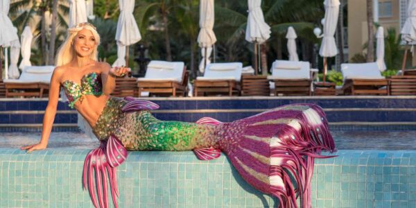 Mermaid-Model-By-A-Pool
