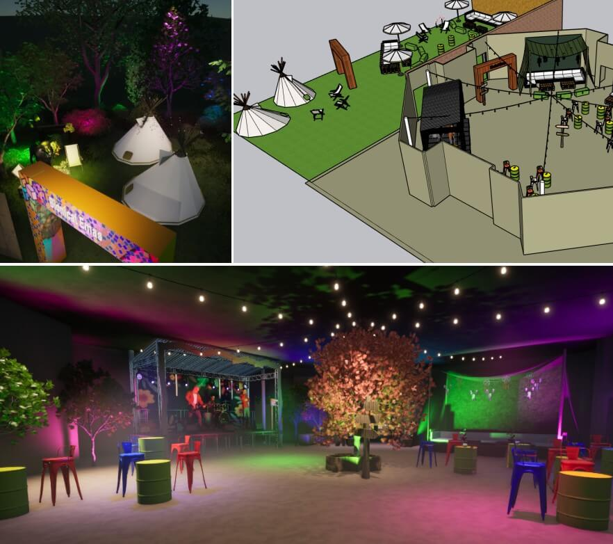 A collage of festival event designs.