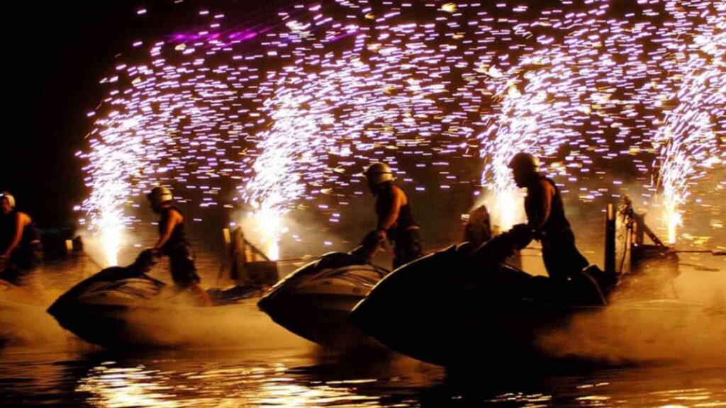 Bespoke jet ski shows on the water for event productions.