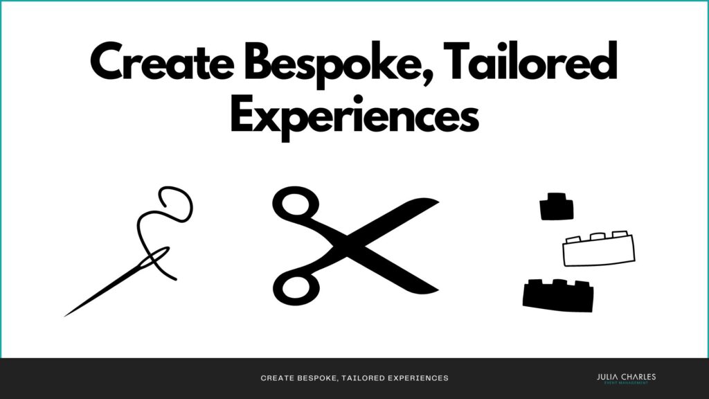 Illustration of events agencies creating bespoke, tailored experiences unique to you.