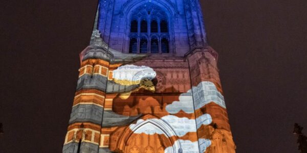 3D mapping can be applied to any object such as this building with a Chinese NYE  projection made for the occasion.