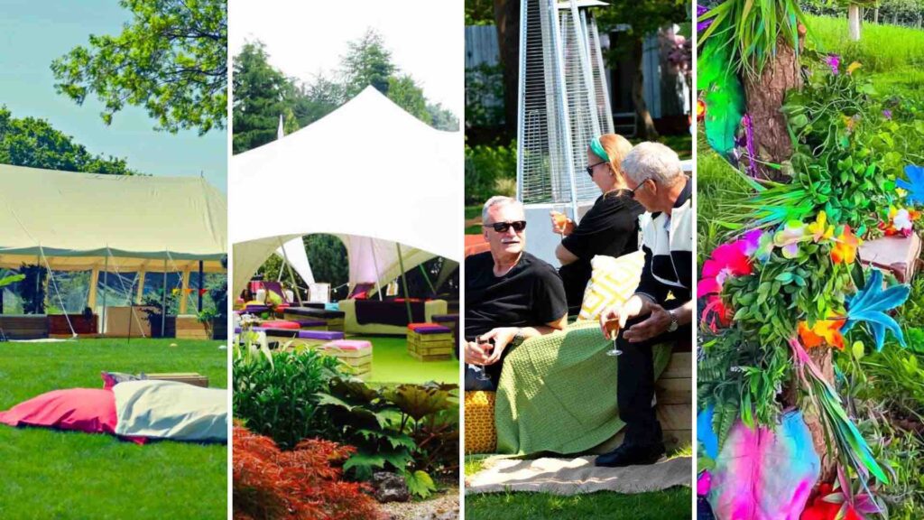Creative outdoor events by Julia Charles Event Management including marquees and guests