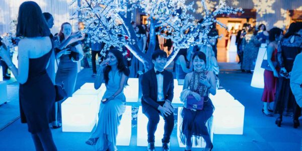 Guests-Sitting-By-Winter-Wonderland-Tree