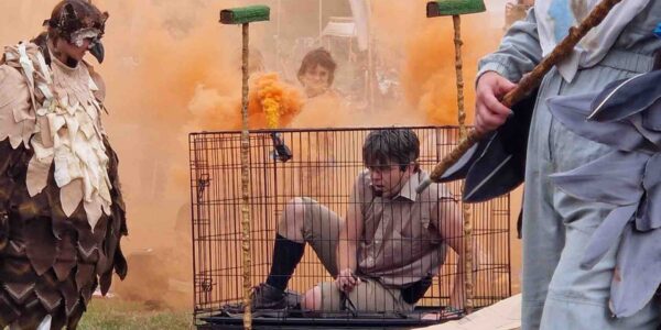 Handler-In-A-Cage-Bird-Show