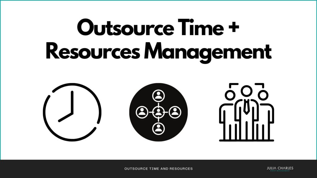Illustration of outsourcing time and resources management.