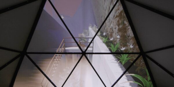 The ceiling of a model where spectators can lay and watch bespoke video mapping design tailored to your requirements.
